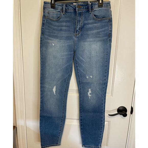 Cello skinny  denim jeans distressed size 13 high waisted - Picture 1 of 3